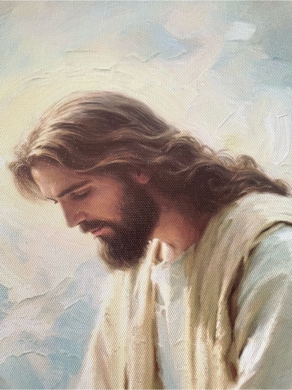Canvas painting of Jesus and little boy - Picture 3 of 4